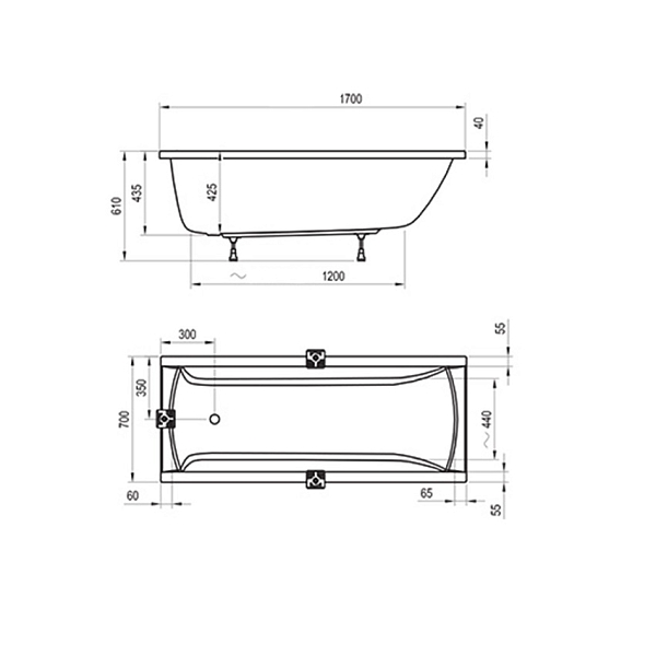 Ванна акриловая Ravak Classic 170x70 изображение