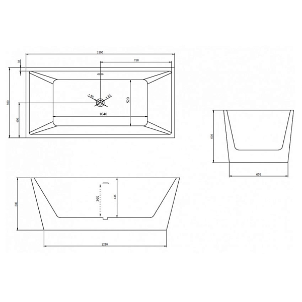 Ванна акриловая Abber AB9224 150 изображение