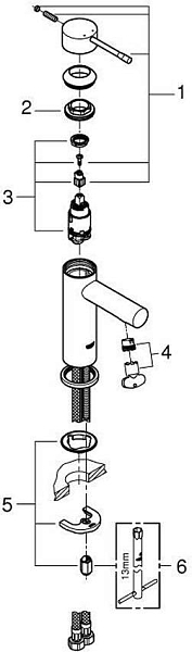 Смеситель для раковины Grohe Essence 34294001 изображение