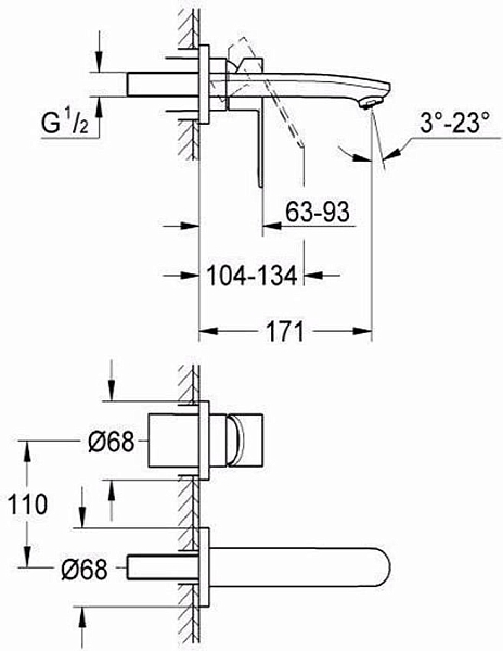 Встраиваемый смеситель Grohe Eurostyle Cosmopolitan 19571002 изображение