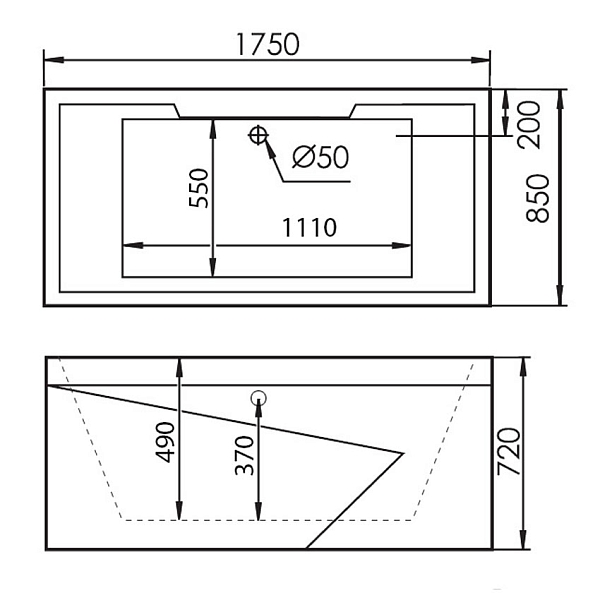 Ванна акриловая Gemy G9065 K R изображение