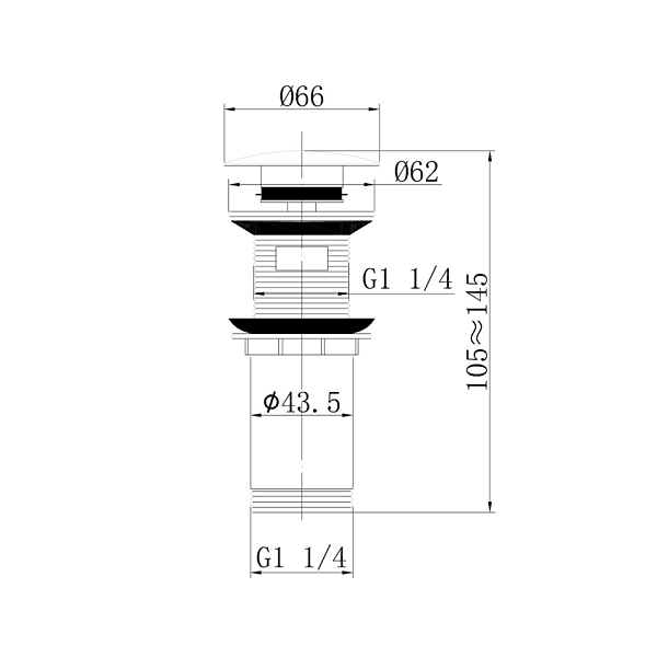 Донный клапан Abber AF0010W с переливом, белый изображение