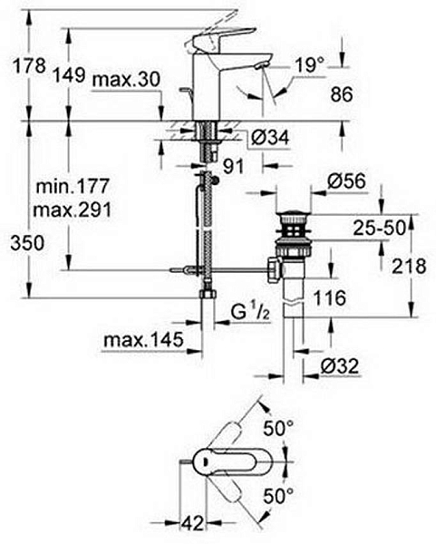 Смеситель для раковины Grohe BauEdge 23328000 изображение