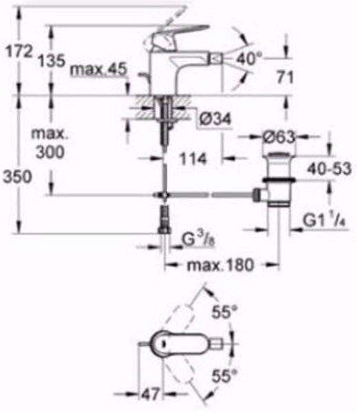 Смеситель для биде Grohe Eurosmart Cosmopolitan 32839000 изображение