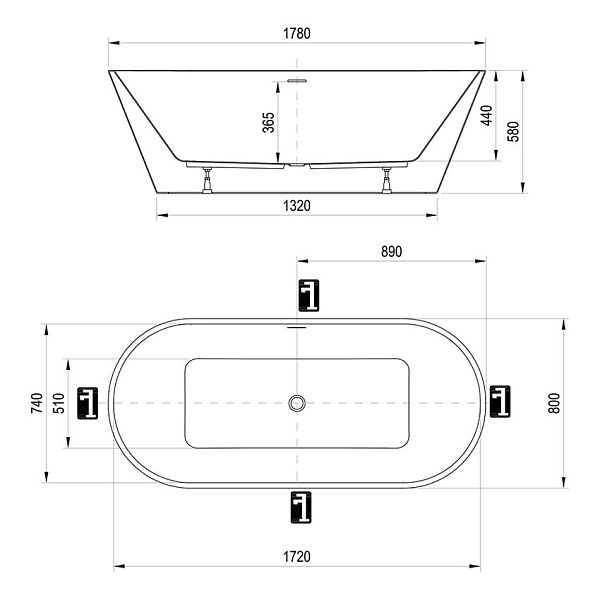 Ванна акриловая Ravak Solo 178x80 изображение