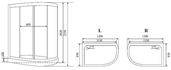 Душевая кабина Timo Standart T-6602 Silver L изображение