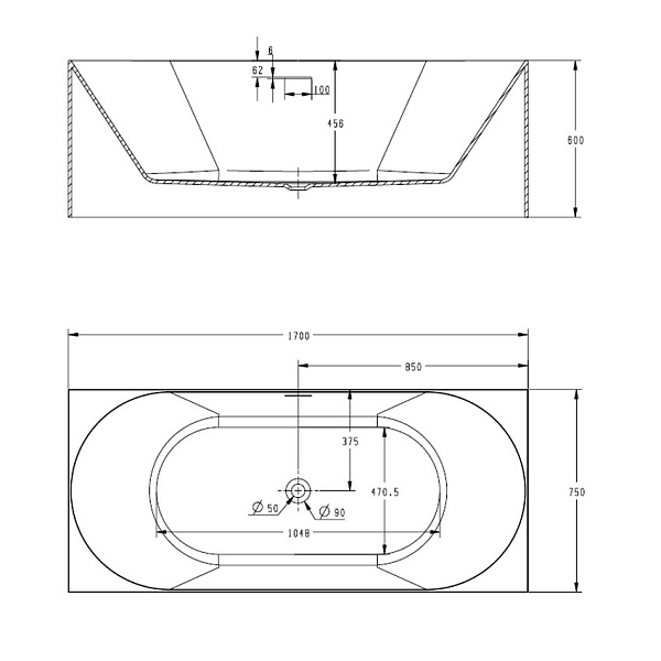 Ванна акриловая Abber AB9281 изображение