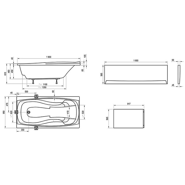 Ванна акриловая Ravak XXL 190x95N изображение