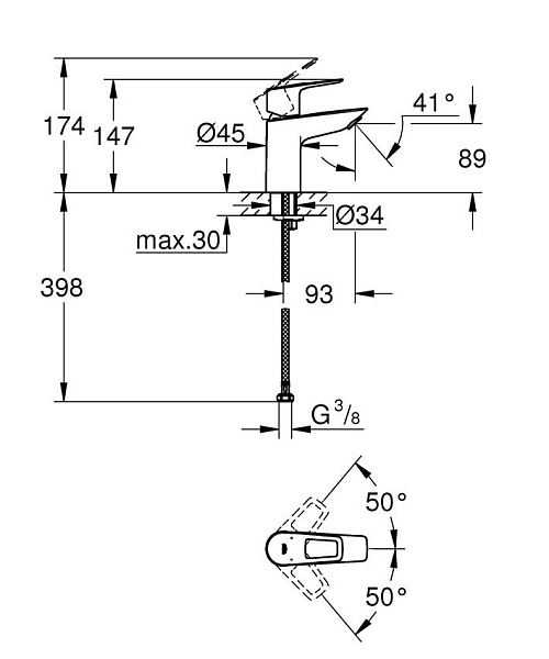 Смеситель для раковины Grohe BauLoop 23337001 хром изображение