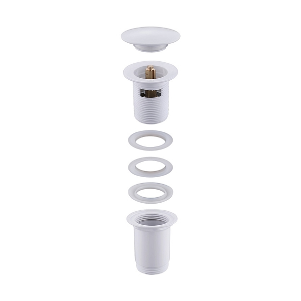 Донный клапан Abber AF0010W с переливом, белый изображение