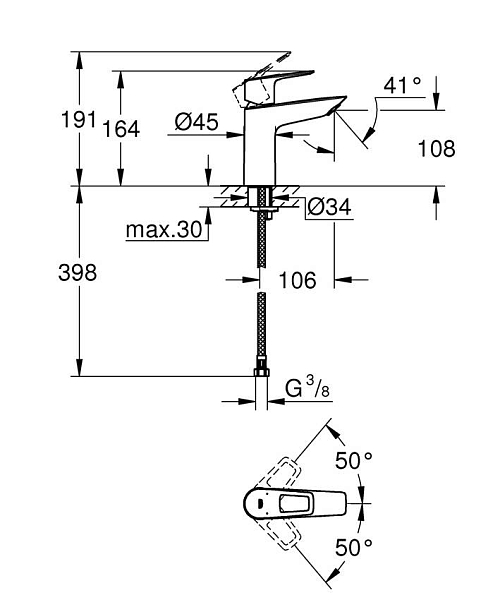 Смеситель для раковины Grohe BauLoop 23917001 хром изображение