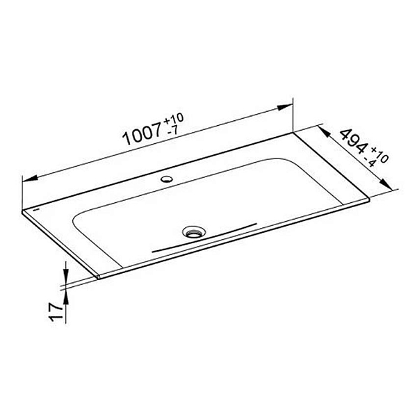Мебельная раковина Keuco Plan 32970311001, 100,7x49,4 изображение