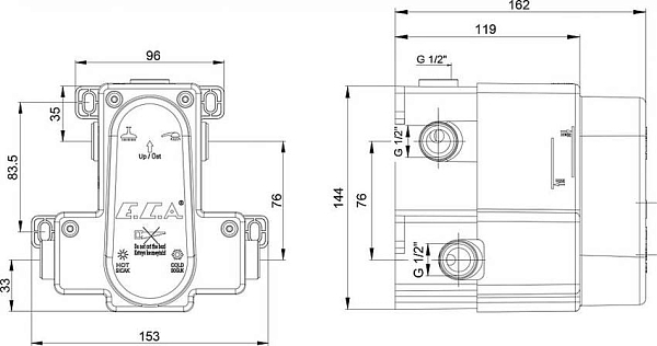 Скрытая часть E.C.A. Thermostatic 102166204EX изображение