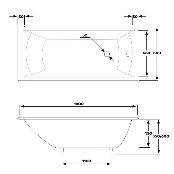 Ванна чугунная Byon Milan 180x80x45 изображение