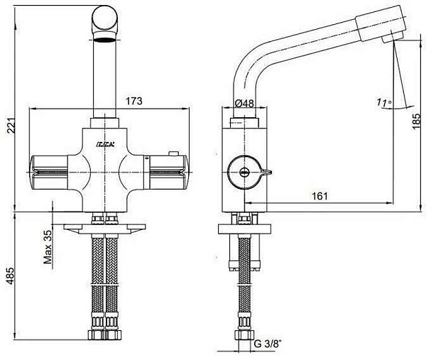 Термостат для раковины E.C.A. Thermostatic 102108730EX изображение