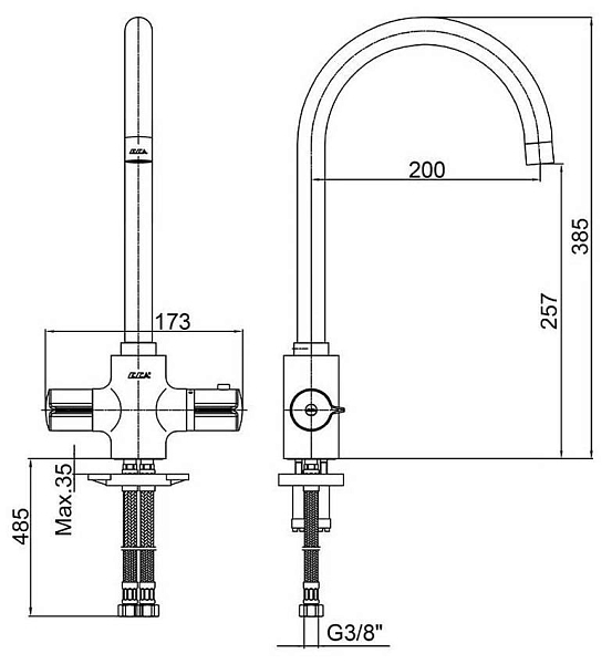 Термостат для кухни E.C.A. Thermostatic 102108754EX изображение