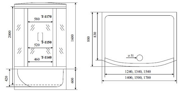 Душевая кабина Timo Standart T-6650 Silver изображение