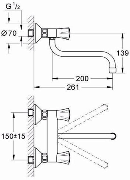 Смеситель для ванны Grohe Costa L 31187001 изображение