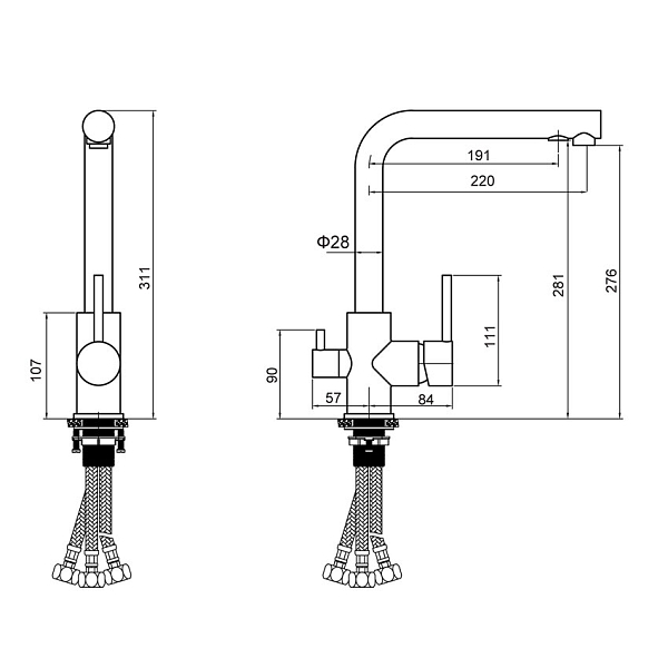 Смеситель для кухни с подключением фильтра Timo Saona 2376/02F антик изображение