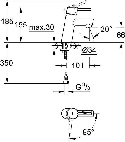 Смеситель для раковины Grohe Concetto New 2338510E изображение