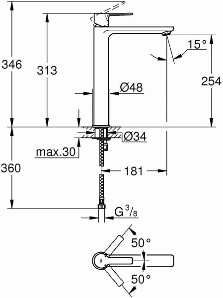 Смеситель для раковины Grohe Lineare 23405001 изображение