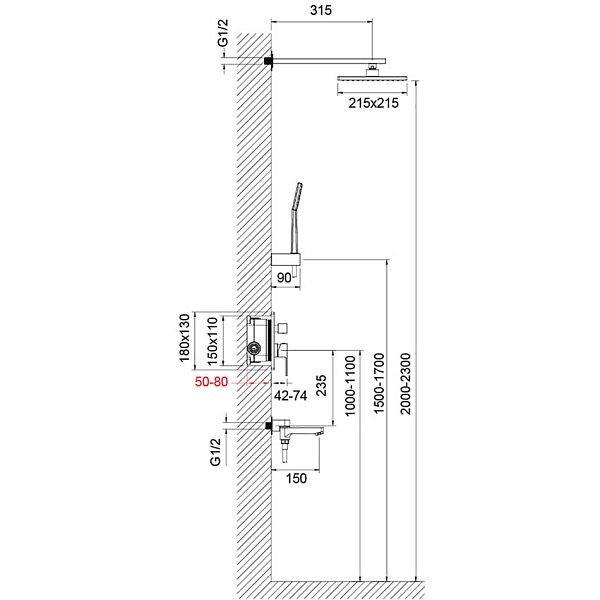 Душевая система встроенная Timo Selene SX-3069/00SM (1113) хром изображение