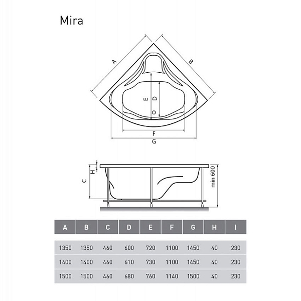 Ванна акриловая Relisan Mira 150x150 изображение