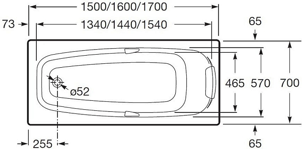 Ванна акриловая Roca Sureste 160х70 изображение