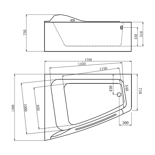 Ванна акриловая Gemy G9056 B L изображение