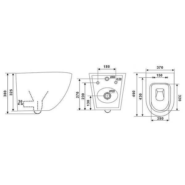 Унитаз подвесной Timo Rimless Kulo TK-403 MB  дополнительная картинка