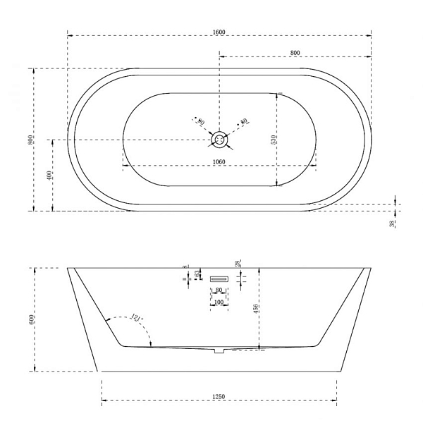 Ванна акриловая Abber AB9203 160 изображение