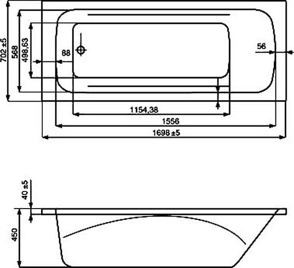 Ванна акриловая Roca Line 170х70 изображение