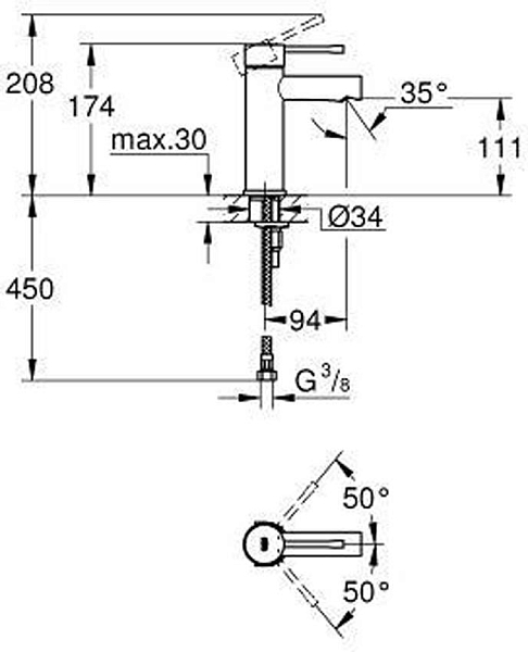 Смеситель для раковины Grohe Essence 34294001 изображение