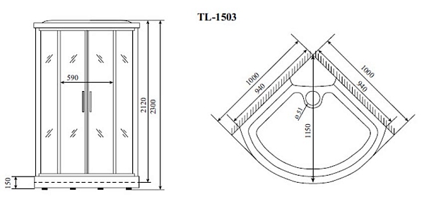Душевая кабина Timo Lux TL-1503 изображение