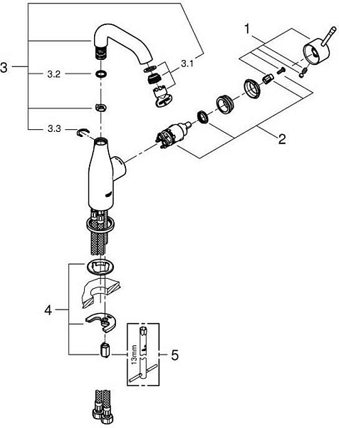Смеситель для раковины Grohe Essence 23463001 изображение