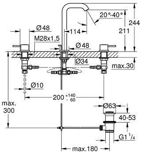 Смеситель для раковины Grohe Essence 20299001 изображение