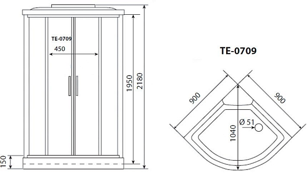 Душевая кабина Timo eco TE-0709 Р изображение