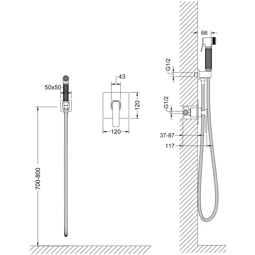 Смеситель встроенный с гигиеническим душем Timo Torne 4389/00-16SM хром-белый изображение