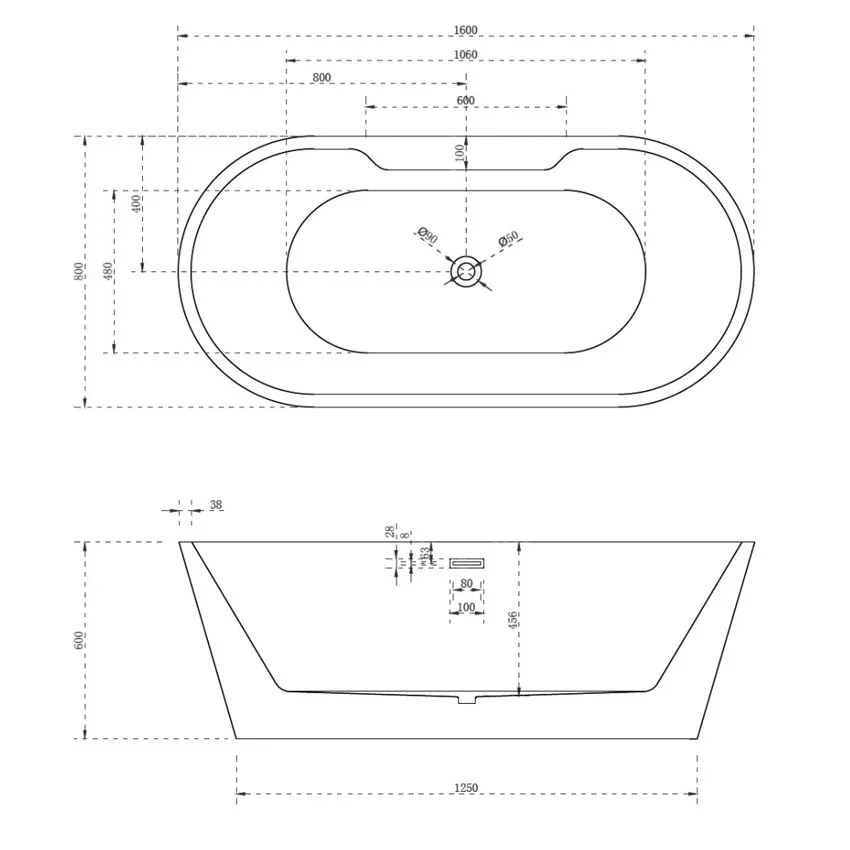 Ванна акриловая Abber AB9299 160 изображение