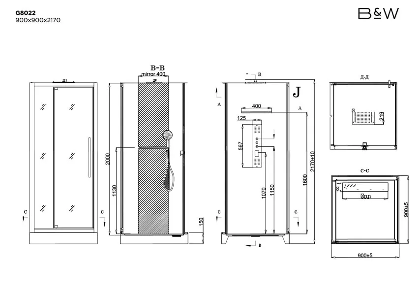 Душевая кабина B&W G8022 изображение
