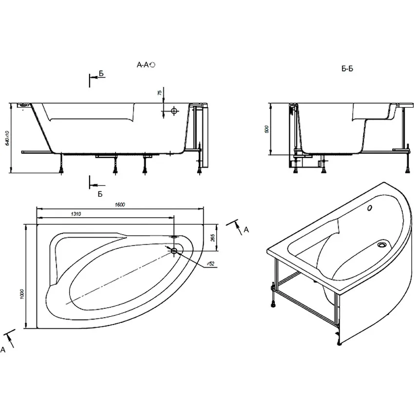 Ванна акриловая Roca Welna 160х100 левосторонняя изображение