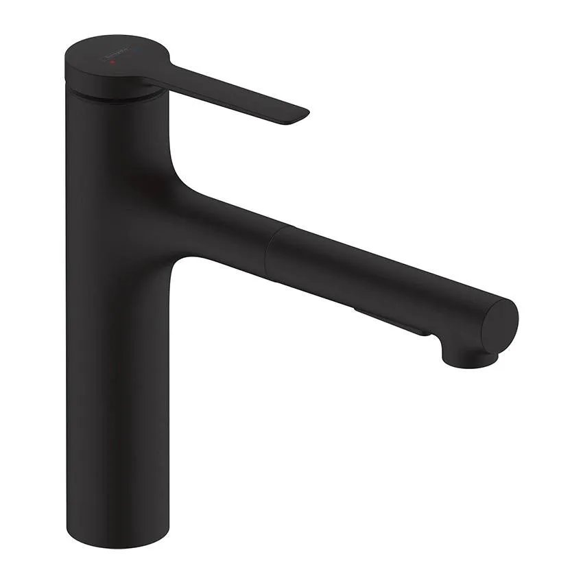 Смеситель для кухни Hansgrohe Zesis M33 74801670 с вытяжным душем, матовый черный