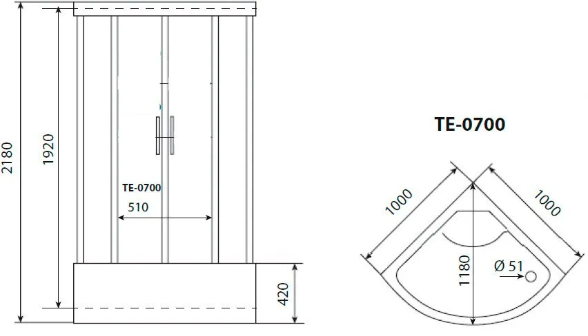 Душевая кабина Timo eco TE-0700 Р изображение