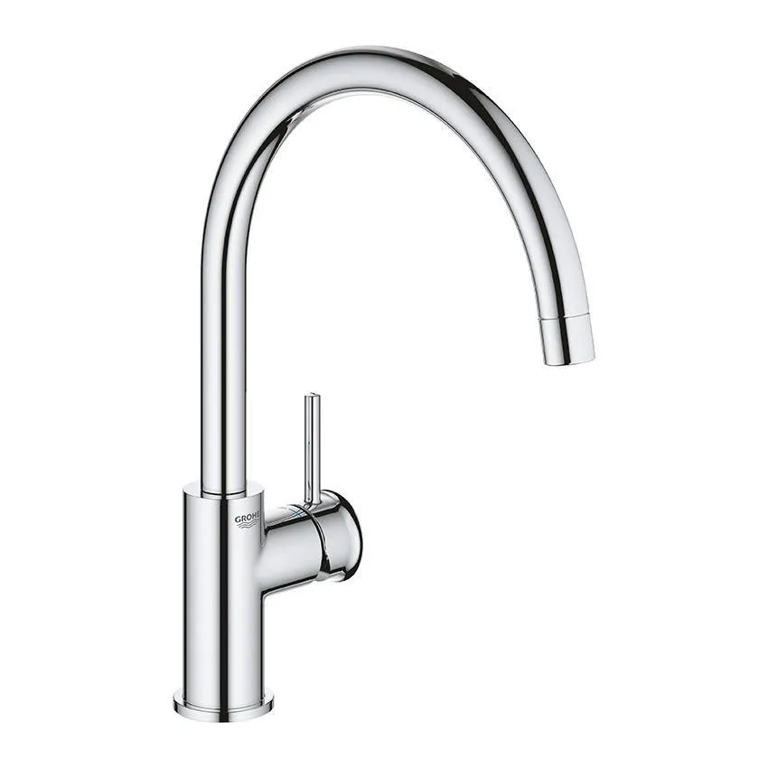 Смеситель для кухни Grohe BauClassic 31535001 с высоким C-образным изливом, хром