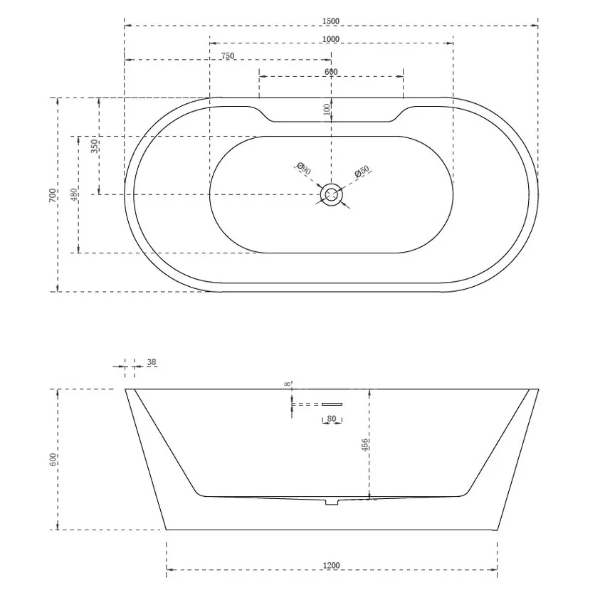 Ванна акриловая Abber AB9299 150 изображение