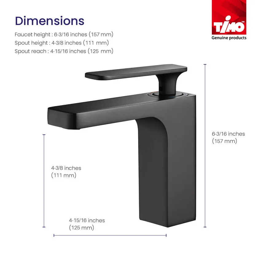 Смеситель для раковины Timo Torne 4361/03F черный изображение