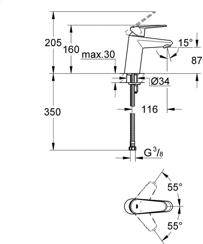 Смеситель для раковины Grohe Eurodisc Cosmopolitan 3246920E изображение
