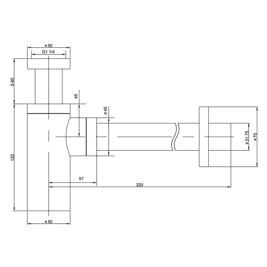 Сифон для раковины Timo 958/03L черный изображение