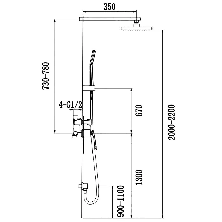 Душевая система встроенная Timo Helmi SX-4069/00-16SM хром-белый изображение