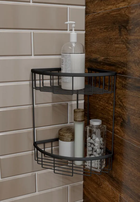 Полка угловая двойная Timo Saona 13082/03 черный изображение